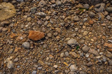 The erosion of water on the rocks, textures and patterns generated on the stones of the beach Ibiza island.