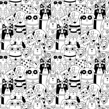 Kusursuz siyah-beyaz desenli. Çizgi filmlerdeki rock müzisyenleri gibi. Her köpek karakteri bir gitar tutuyor ve bandana, güneş gözlüğü ve ceket gibi şık aksesuarlar takıyor.. 