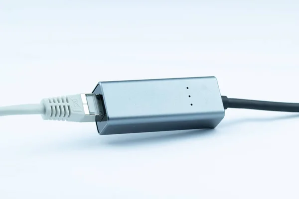 Ethernet Lan Usb Adaptateur Réseau Pour Télévision Ordinateur Câble Réseau — Photo