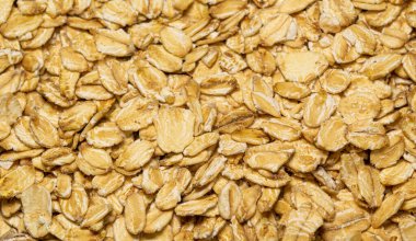 Tüm arkaplandaki yulaf ezmesi dokusunu kapat, yulaf ezmesi makro arkaplan 