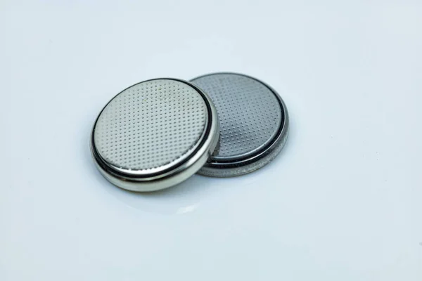 stock image Lithium button cell. lithium cr batteries isolated on white background 