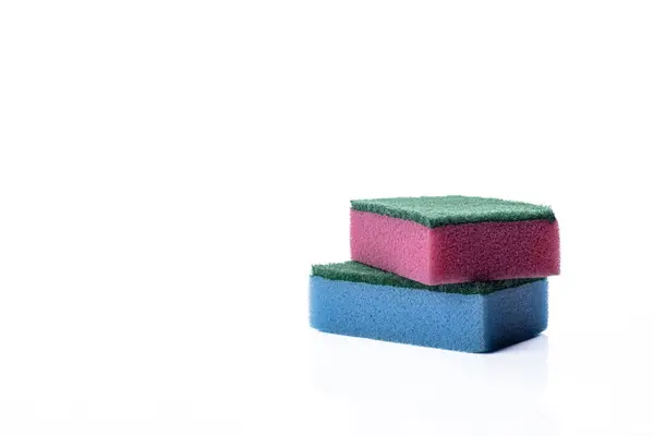 stock image heap of Color sponges dishwashing isolated on white background