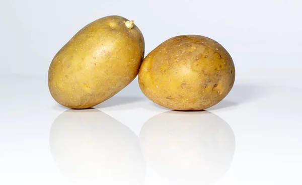 Σωρού Πατάτας Που Απομονώνονται Λευκό Φόντο — Φωτογραφία Αρχείου