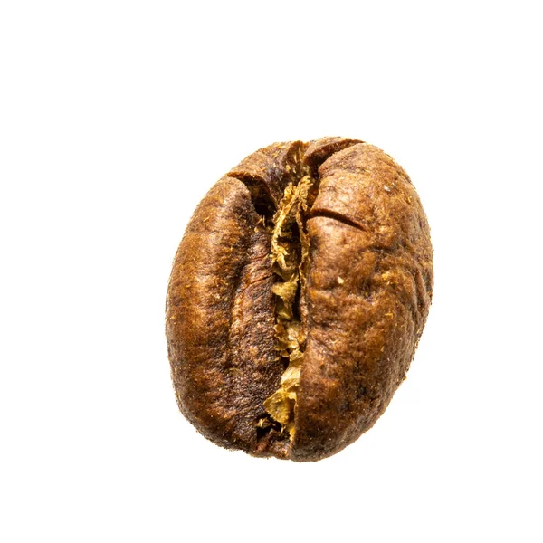 白い背景にヒープローストコーヒー豆のクローズアップ マクロショット — ストック写真