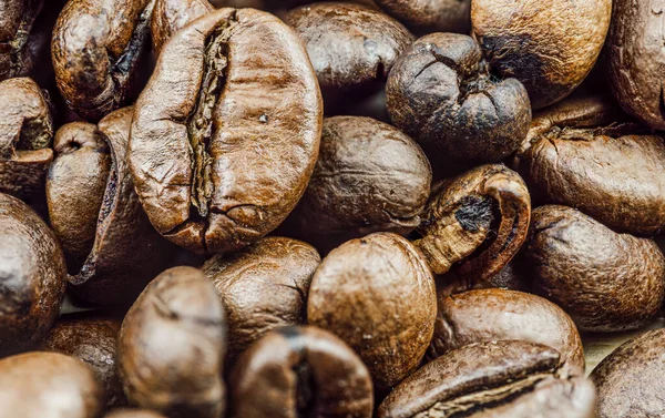 Close Coffee Beans Background Selective Focus — Stock Photo, Image