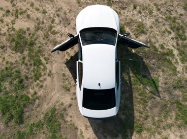 Göl ve yeşil ağaçlı hava aracı manzarası