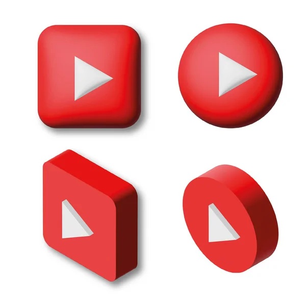 Ensemble Icônes Youtube — Image vectorielle