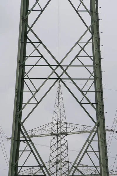 Torre Alto Voltaje Pilón Electricidad — Foto de Stock