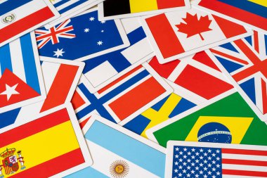 International world flags for background