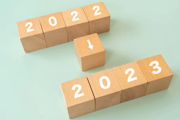 Dřevěné Bloky Pojmovým Textem 2022 2023 — Stock fotografie