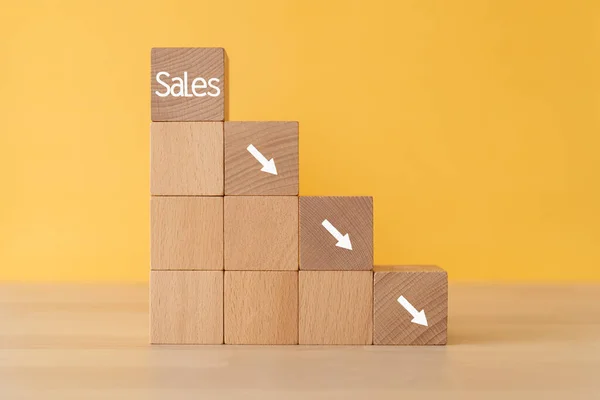 Holzblöcke Mit Konzepttext Sales — Stockfoto