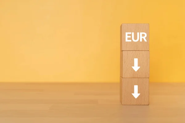 Holzklötze Mit Konzepttext Eur — Stockfoto
