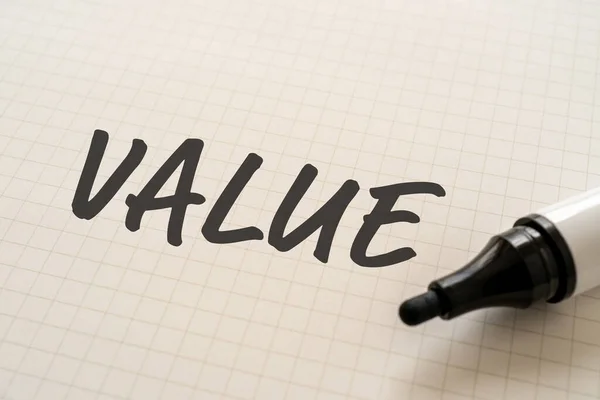 White Paper Written Value Marker — Stock Photo, Image