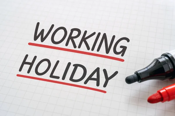White Paper Written Working Holiday Markers — Foto de Stock