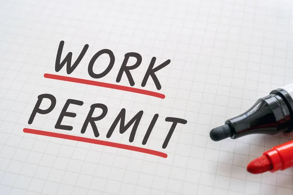 White Paper Written Work Permit Markers — Zdjęcie stockowe
