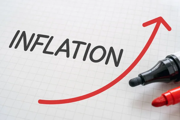 White Paper Written Inflation Markers — Zdjęcie stockowe