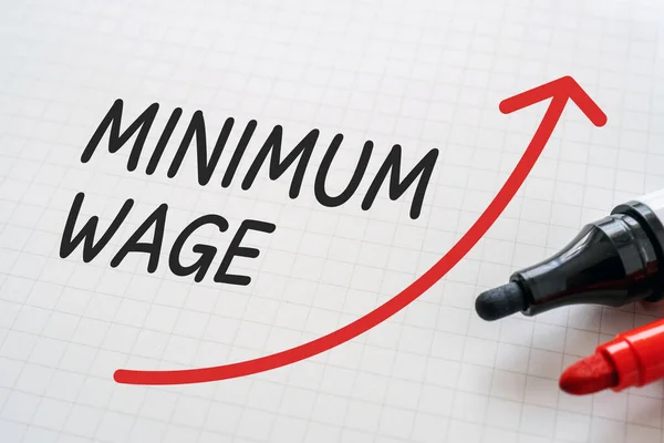 White Paper Written Minimum Wage Markers — Stockfoto