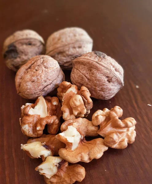 Fascinating World Walnuts Unpeeled Shelled — Stock Photo, Image