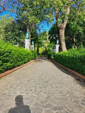 Kuzey Fas 'ta mozaikler ve yeşil alanlar arasında bir geçit..