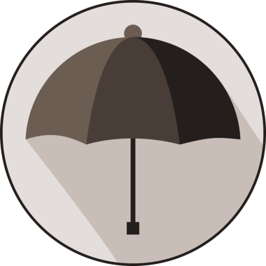 Renkli şemsiye simgesi, hava durumunun özünü yansıtan parlak düz bir tasarımı var..