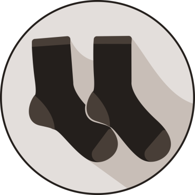 Eğlenceli çorap ikonu, gösterişli düz bir tasarım, rahat moda özünü yansıtıyor.. 