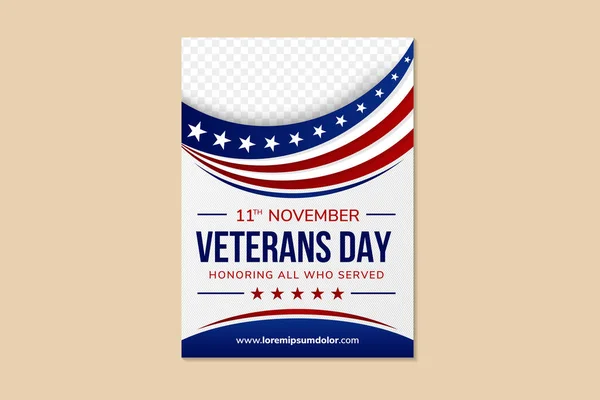 11th November Veterans Poster Graphic, Happy Memorial Day poster with text and american flag gradient. Vector template for National American holiday event. happy veterans day