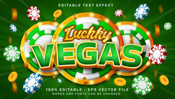 Luckled Vegas Editable Text Effect — 스톡 벡터