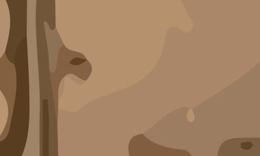 Şekiller ve kahverengi renklerin kombinasyonuyla estetik sanat. Arkaplan ve poster için uygun