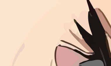 Şekiller ve kahverengi renklerin kombinasyonuyla estetik sanat. Arkaplan ve poster için uygun