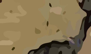 Şekiller ve kahverengi renklerin kombinasyonuyla estetik sanat. Arkaplan ve poster için uygun