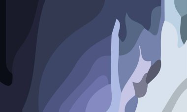 Şekiller ve mavi renklerin kombinasyonuyla estetik sanat. Arkaplan ve poster için uygun