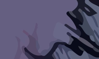 Şekiller ve mor renklerin kombinasyonuyla estetik sanat. Arkaplan ve poster için uygun