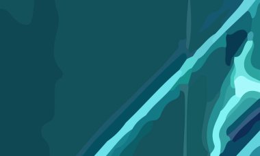 Benzersiz şekiller ve yeşil renklerin kombinasyonuna sahip estetik soyut kompozisyonu