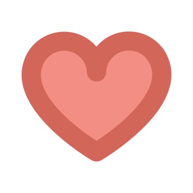 Kırmızı kalp ikonu düz tasarım. Beyaz arka planda. izole