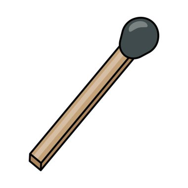 A colored match. A match is a stick made of combustible material, equipped with an incendiary head, which serves to produce an open fire. Vector illustration isolated on a white background.