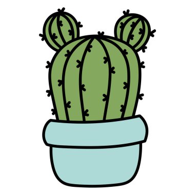 Vector illustration of a bright cactus. exotic plant. Decorative natural elements isolated on white. Flat cartoon style.