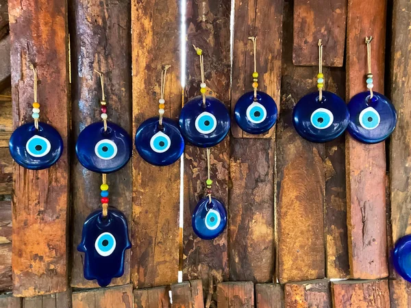 Türkisches Souvenir Blue Eye Auge Von Fatima Esoterisch Schutzamulett — Stockfoto