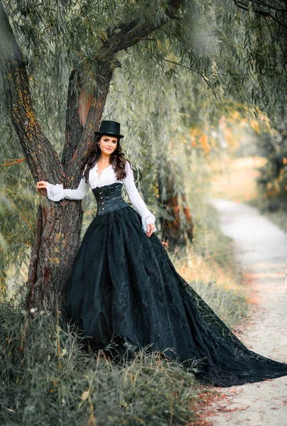 Porträt Der Herrlichen Mode Gothic Girl Fantasy Art Work Amazing — Stockfoto