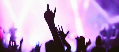 Konserde kalabalık. Sahne ışıkları ve eller havaya. İnsanlar eğleniyor. Taraftarlar müzik festivalinin tadını çıkarıyor.