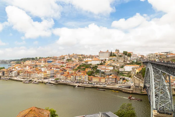 Portekiz Porto Şehrinin Iyi Manzarası Luis Köprüsünü Görüyoruz — Stok fotoğraf