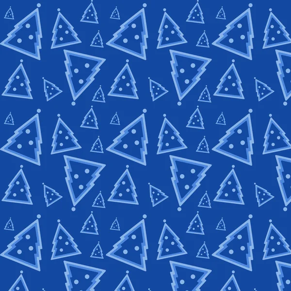 Blaues Weihnachtsbaumpapier Nahtloser Hintergrund Oberflächendesign Für Stoff Textil Tapete Verpackung — Stockvektor