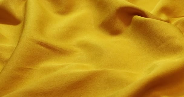 Yellow Fabric Background Yellow Cloth Waves Background Texture Yellow Fabric — Vídeo de Stock