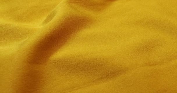 Yellow Fabric Background Yellow Cloth Waves Background Texture Yellow Fabric — Vídeo de Stock