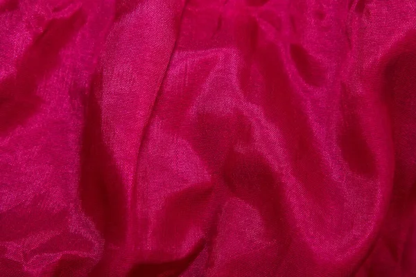 ピンクの生地の背景 ピンクの布の波の背景テクスチャ ピンク生地の布の繊維素材 — ストック写真