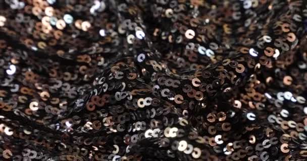 Tecido Lantejoulas Textura Fundo Tecido Lantejoulas Material Têxtil — Vídeo de Stock