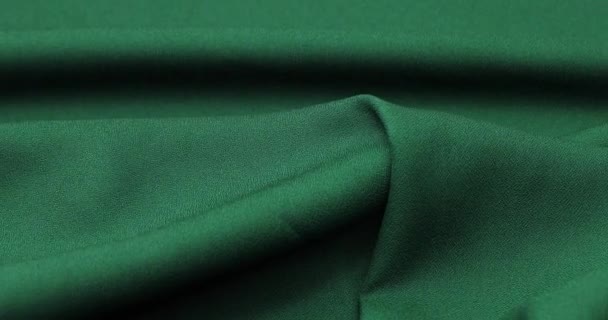 绿色面料背景 绿布波浪背景质感 绿色织物织物纺织材料 — 图库视频影像