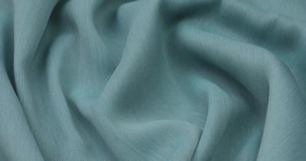 Фон Бирюзовой Ткани Цветочная Ткань Волны Фоновой Текстуры Текстильный Материал — стоковое видео