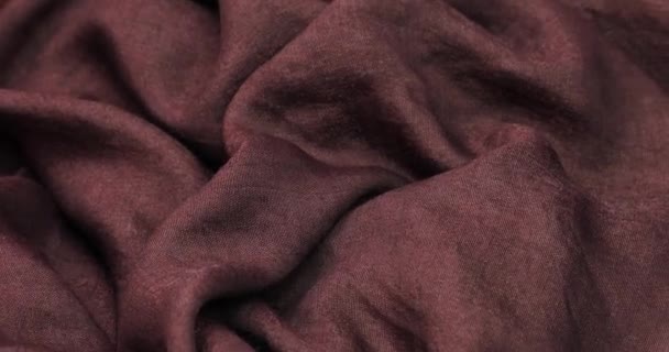 Brauner Stoff Hintergrund Braunes Tuch Wellen Hintergrundtextur Braunes Gewebe Textilmaterial — Stockvideo