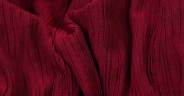 赤い生地の背景 赤生地布織物素材 — ストック動画