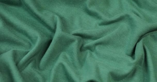 Зеленый Фон Ткани Зеленая Ткань Волны Фоновой Текстуры Ткань Зеленой — стоковое видео